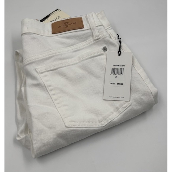 NWT 7 For All‎ Mankind Women's 27 White Luxe Josefina Feminine Boyfriend Jeans - Picture 1 of 6
